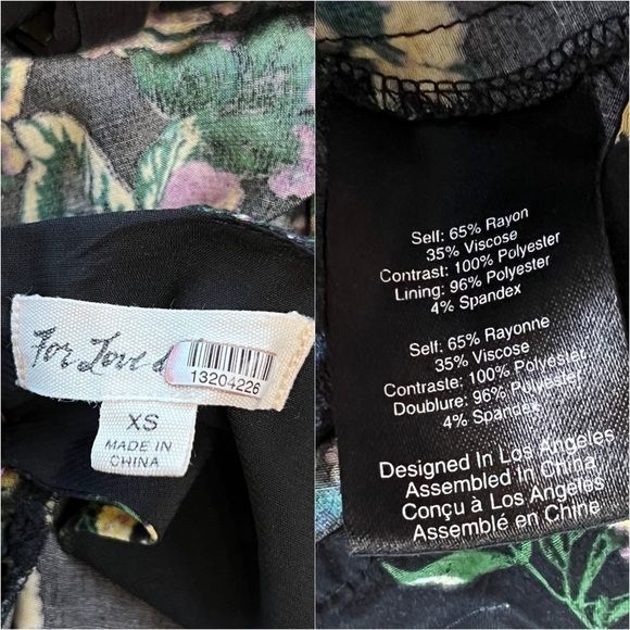 FOR LOVE & LEMONS Floral Long Sleeve Cutout Tie Back Ruched Ruffle Midi Dress XS - Picture 15 of 17